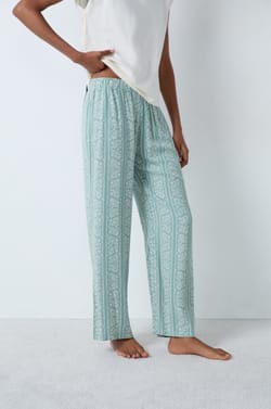 Patterned Pajama Pants;${refinementColor}