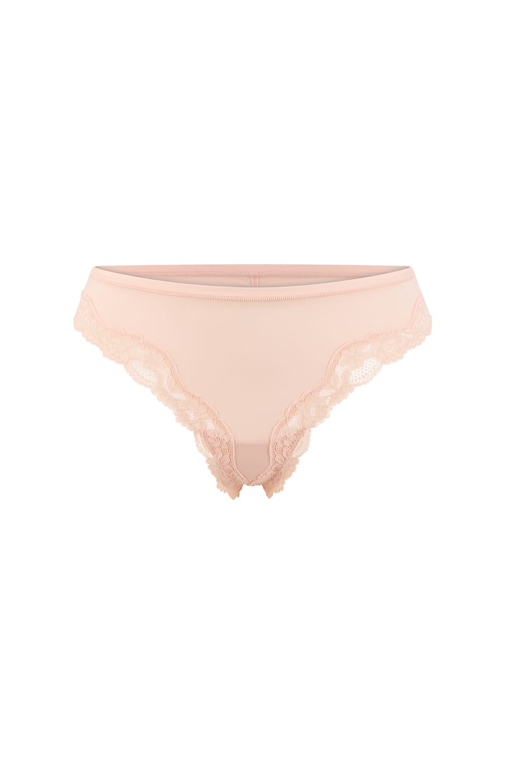 Tanga aus Mikrofaser und Spitze;${refinementColor}