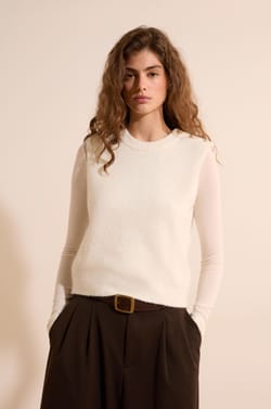 Pull sans manche avec laine;${refinementColor}