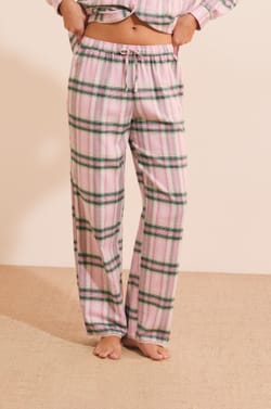 Pantalon de pyjama &agrave; carreaux avec coton;${refinementColor}