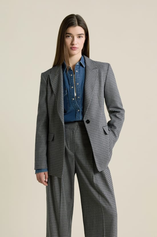 Checked Blazer;${refinementColor}