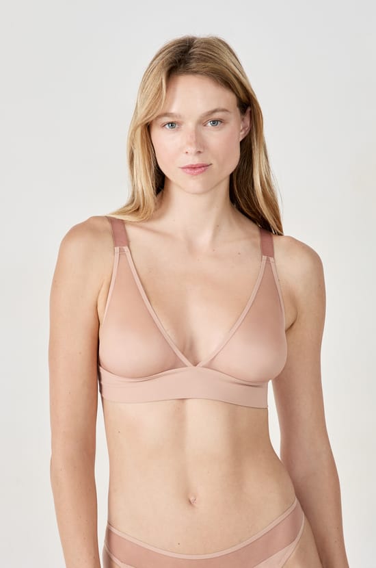 Wireless Triangle Bra Tulle;${refinementColor}