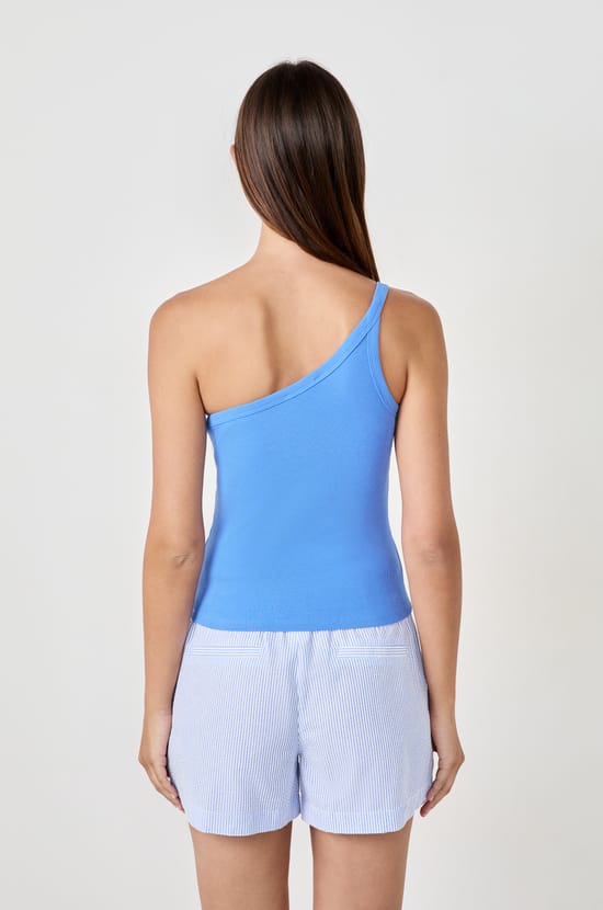 Asymmetric Cotton Tank Top;${refinementColor}