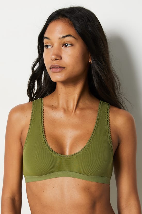 Triangle Bralette in Cotton;${refinementColor}