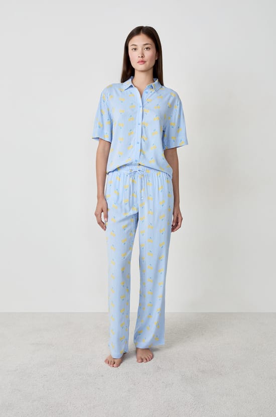Printed Pyjama Trousers;${refinementColor}
