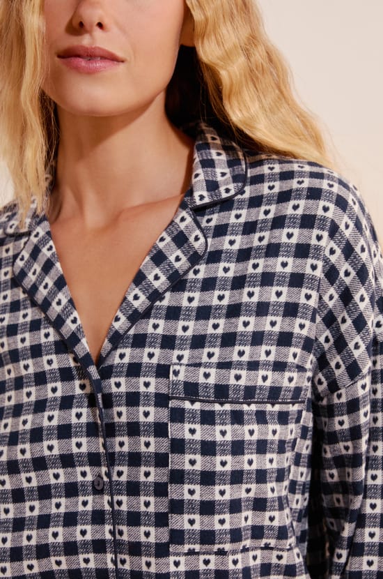 Ensemble de pyjama 2 pi&egrave;ces en coton &agrave; carreaux;${refinementColor}