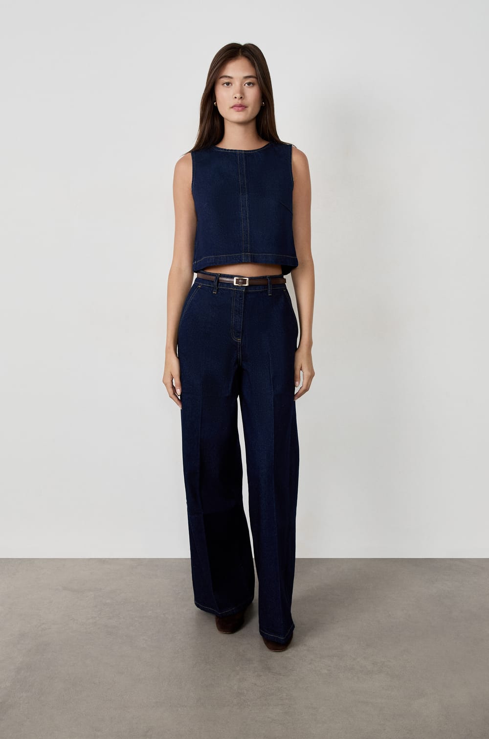 Top sans manches en coton;${refinementColor}