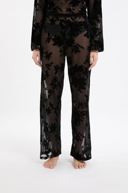 Pantalon transparent à motif floral;${refinementColor}