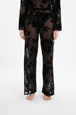 Pantalon transparent à motif floral;${refinementColor}