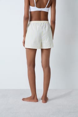 Cotton striped pyjama shorts;${refinementColor}