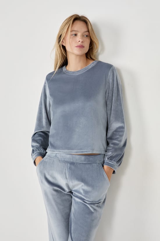 Sudadera con efecto terciopelo;${refinementColor}
