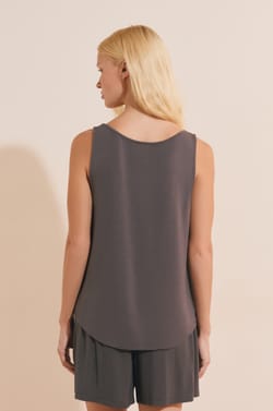 Camiseta de pijama sin mangas de modal;${refinementColor}