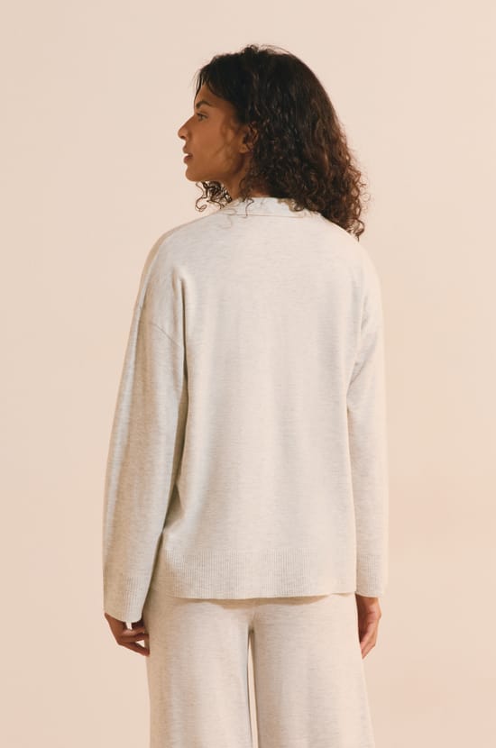 Pull de pyjama avec col polo;${refinementColor}
