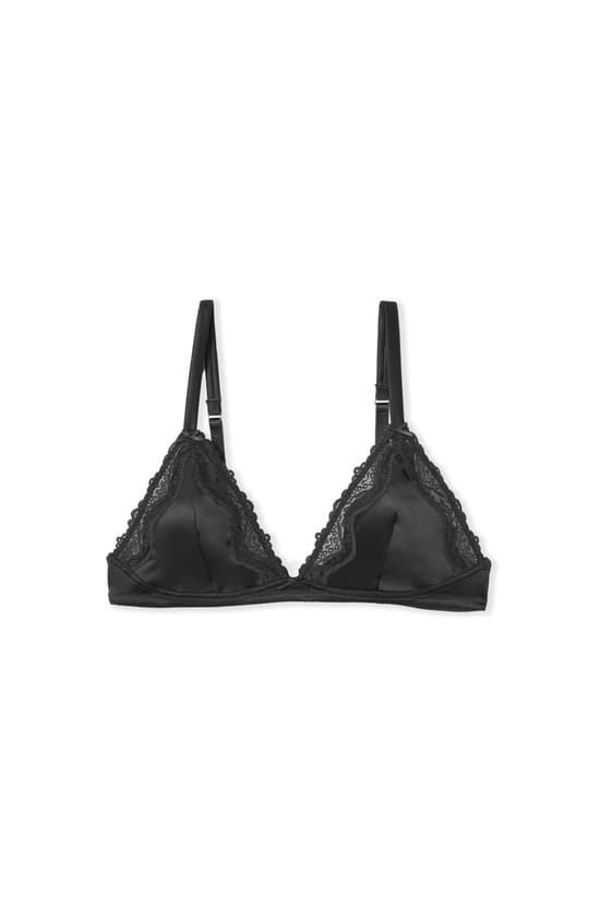 Soutien-gorge triangle satin&eacute;;${refinementColor}