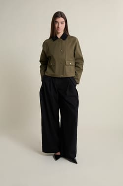 Short Velvet Collar Jacket;${refinementColor}