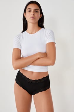 Set de 3 Braguitas culotte de algodón y encaje;${refinementColor}