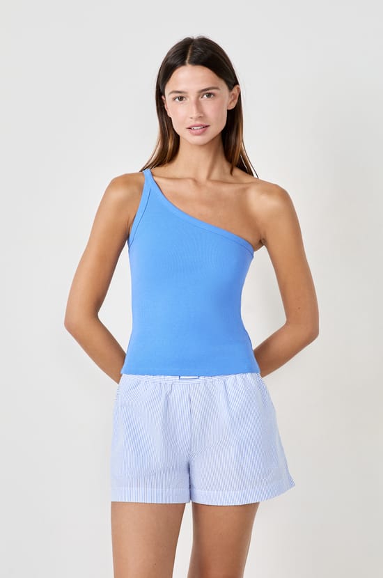 Asymmetric Cotton Tank Top;${refinementColor}