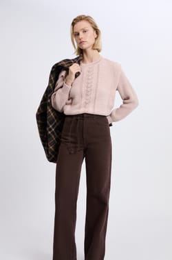 Pantalon large avec cordon en coton;${refinementColor}