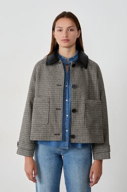 Blouson court en jacquard;${refinementColor}