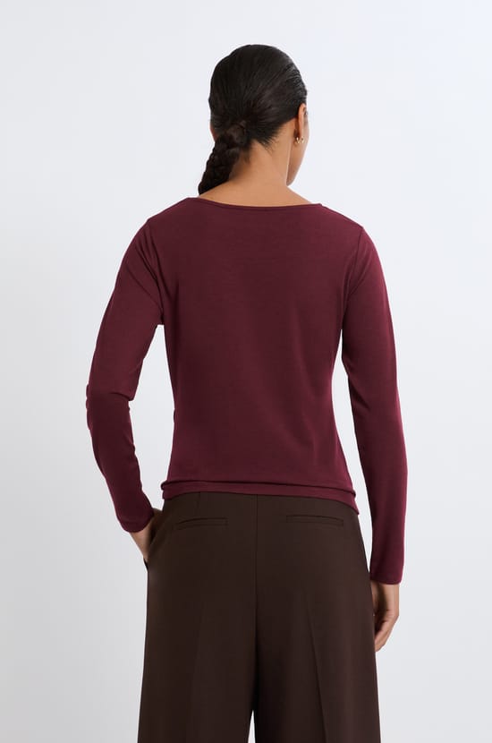 T-shirt col rond manches longues;${refinementColor}