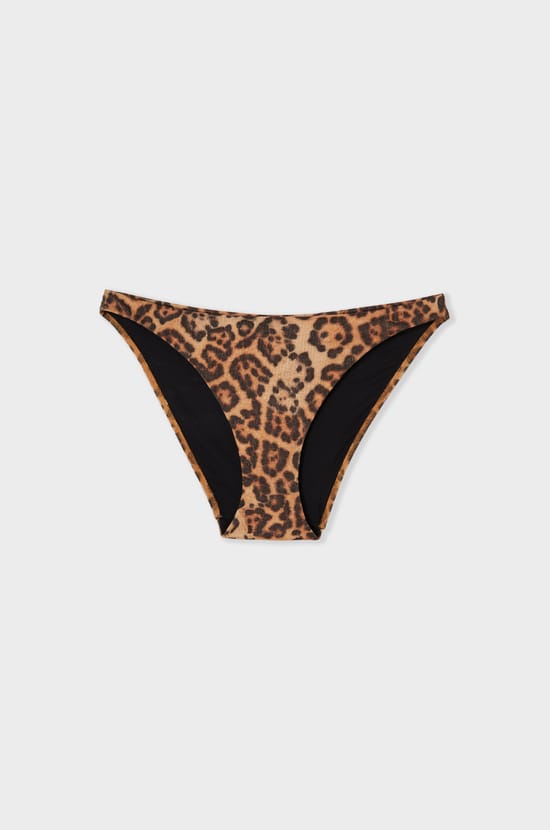 Bas de maillot de bain bikini paillet&eacute; et imprim&eacute; l&eacute;opard;${refinementColor}