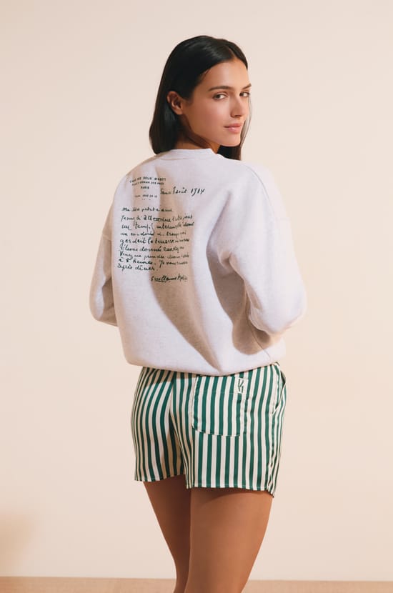 Baumwoll-Sweatshirt mit Message;${refinementColor}