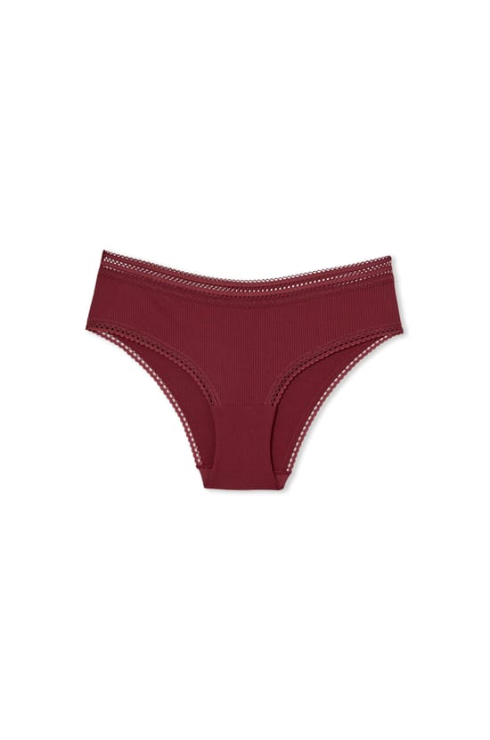 Shorty en microfibre avec d&eacute;tails dentelle;${refinementColor}