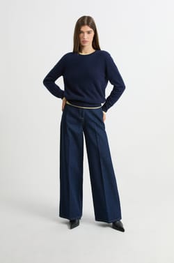 Pull col rond en cachemire;${refinementColor}