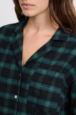 2-Piece Checkered Cotton Pajama Set;${refinementColor}