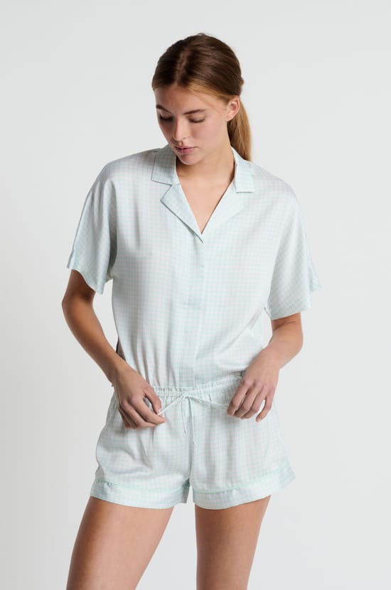 Printed pyjama shorts;${refinementColor}