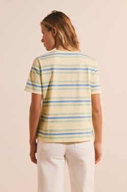 T-shirt &agrave; rayures en coton;${refinementColor}