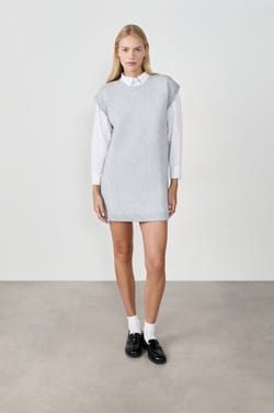 Sleeveless sweater dress;${refinementColor}