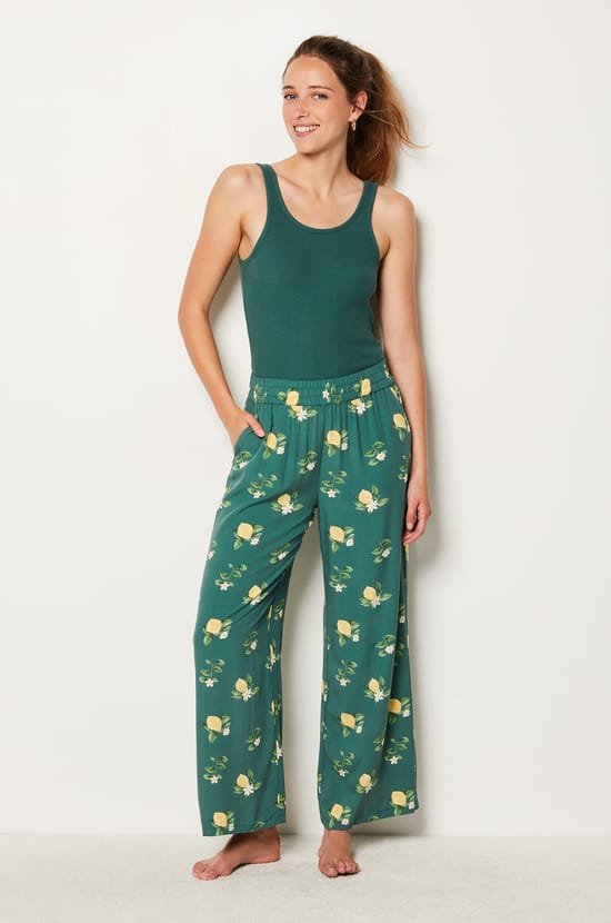 Lemon Print Pyjama Trousers;${refinementColor}