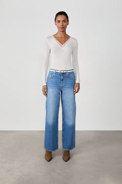 Long Sleeve Thermal Knit T-Shirt With Cashmere;${refinementColor}