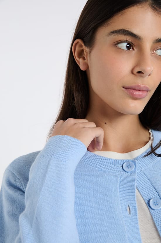 Cropped Cardigan with Wool;${refinementColor}