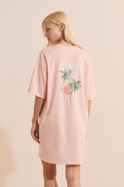 Chemise de nuit &agrave; motifs en coton;${refinementColor}
