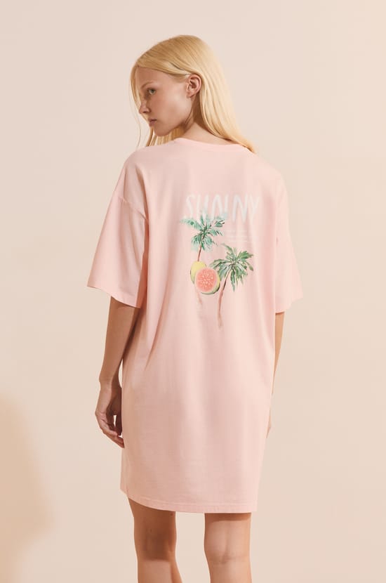 Chemise de nuit &agrave; motifs en coton;${refinementColor}