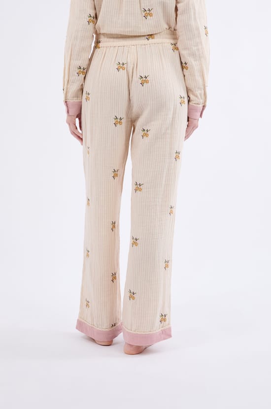 Pantalon de pyjama à motifs en coton;${refinementColor}