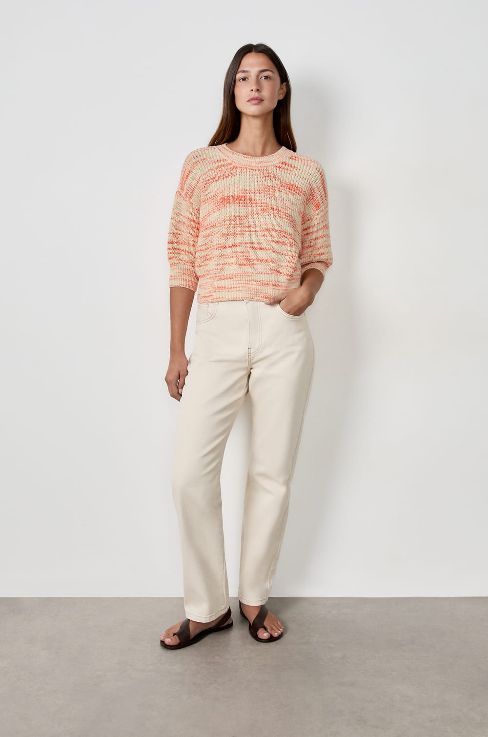 3/4 Sleeve Sweater;${refinementColor}