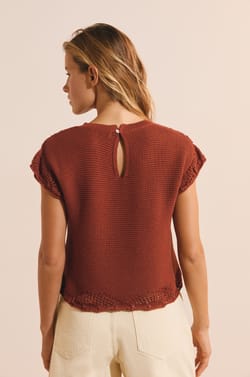 Pull sans manches ajour&eacute; fa&ccedil;on crochet;${refinementColor}
