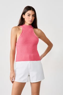 Sleeveless Ribbed Top;${refinementColor}
