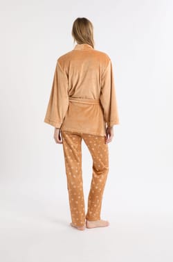 Ensemble de pyjama 3 pièces satiné à motifs fleurs;${refinementColor}