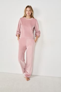 Pantalon de pyjama effet velours;${refinementColor}