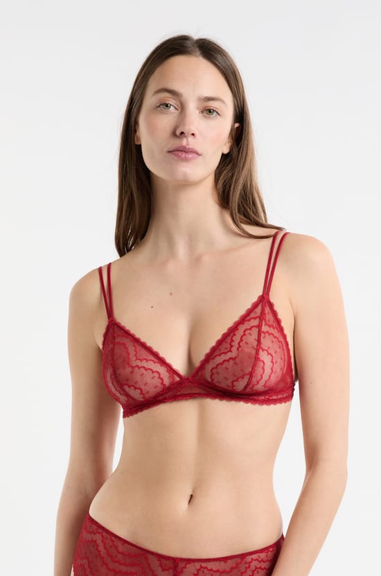 Soutien-gorge triangle en dentelle;${refinementColor}