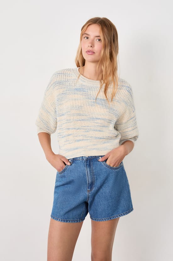 3/4 Sleeve Sweater;${refinementColor}