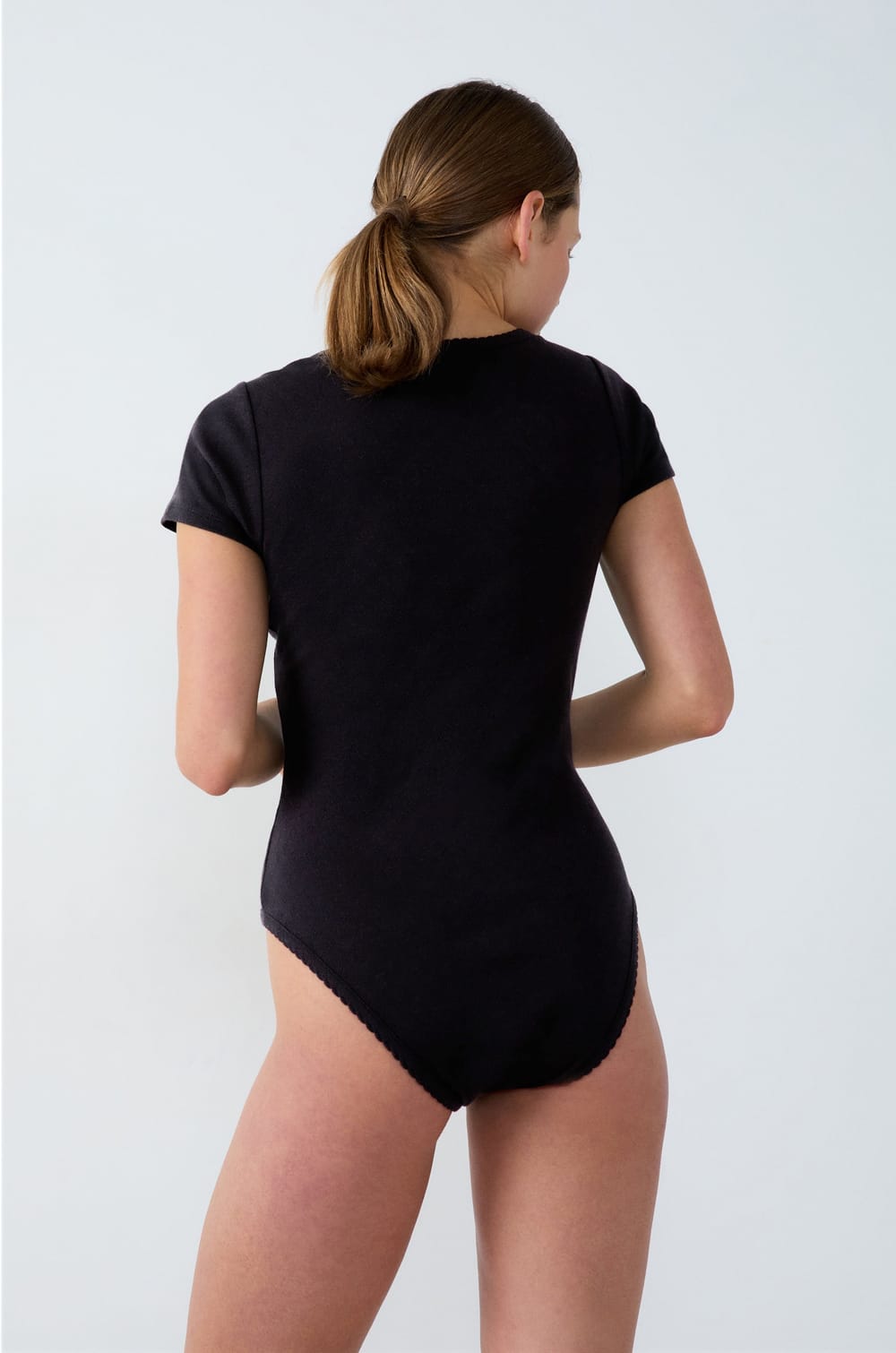 Short-Sleeved Cotton Bodysuit;${refinementColor}