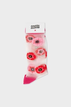 Chaussettes transparentes &agrave; motifs fleurs Coucou Suzette;${refinementColor}