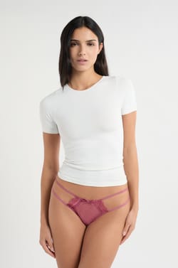 Tanga en tulle et dentelle;${refinementColor}
