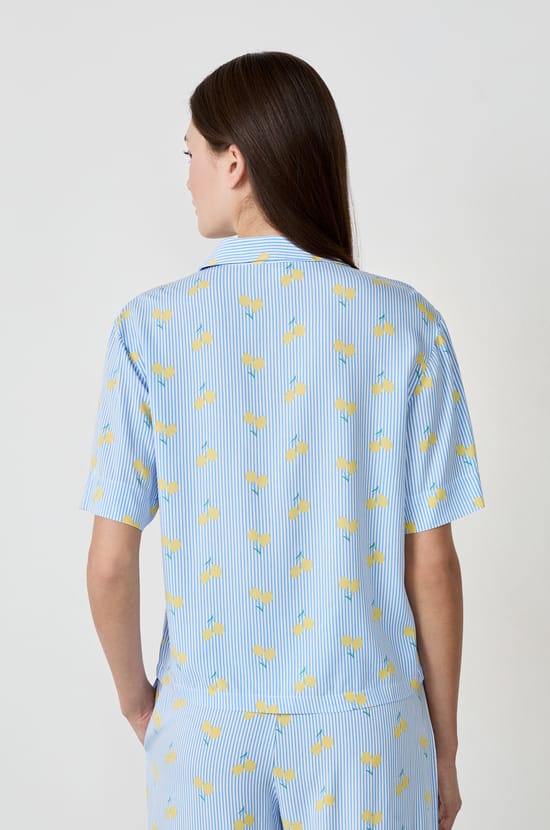 Printed Pyjama Shirt;${refinementColor}