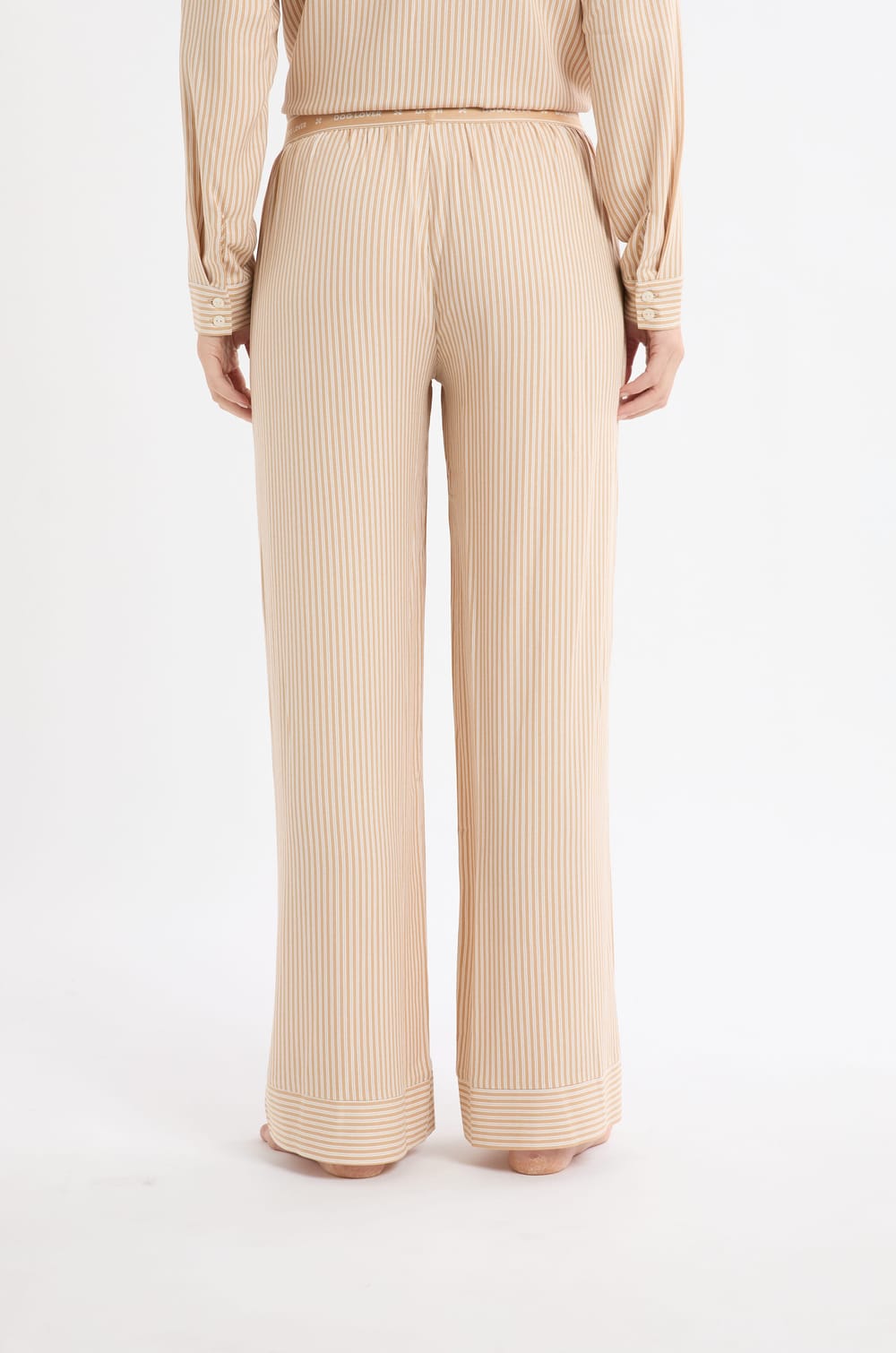 Pantalon de pyjama à rayures et taille élastique;${refinementColor}